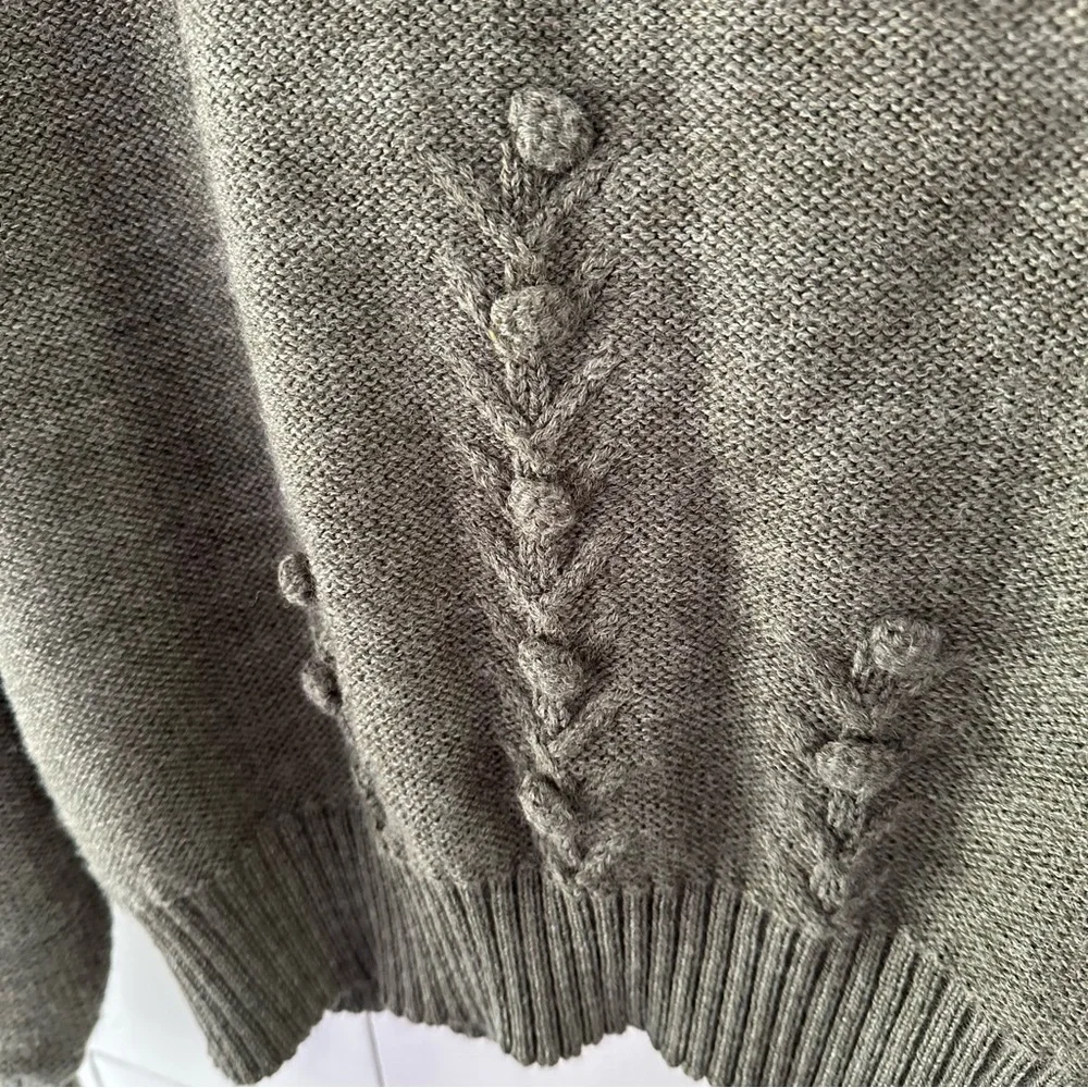 Geiger Women's Olive Cardigan Wool Sweater - Picture 9 of 12